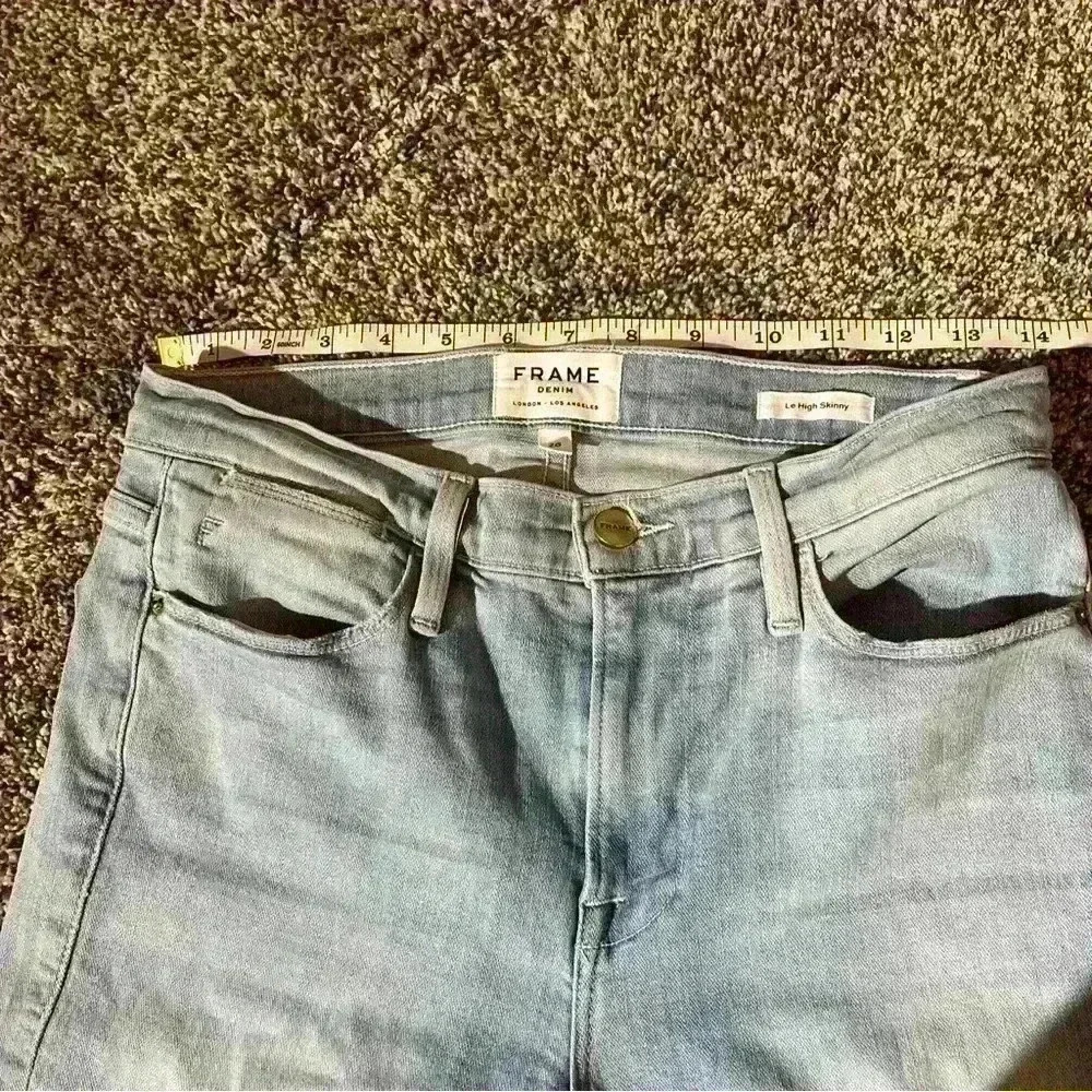 Frame Le High Skinny Distressed Stretch Jeans In Rush Women's Size 28 - Picture 10 of 14